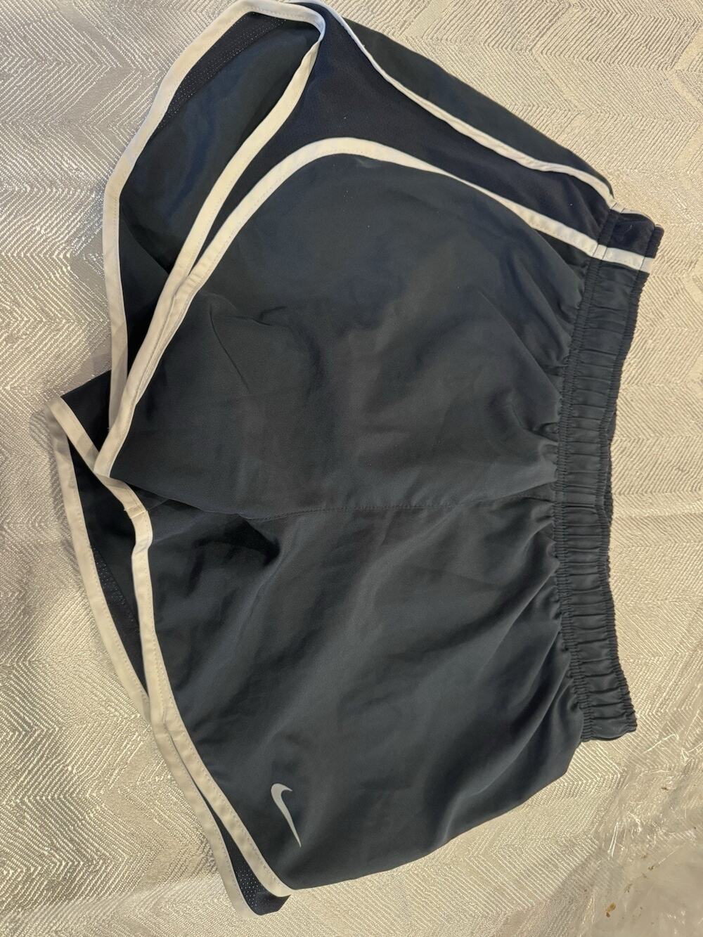 Nike Dri-FIT Womens Running Shorts Navy White Size M Athletic Lined